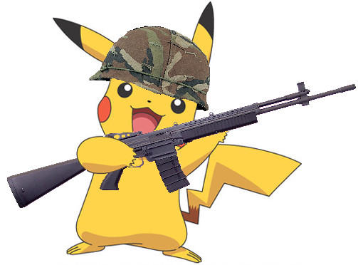 Pikachu has a gun. by Wolf-Waldemar on DeviantArt