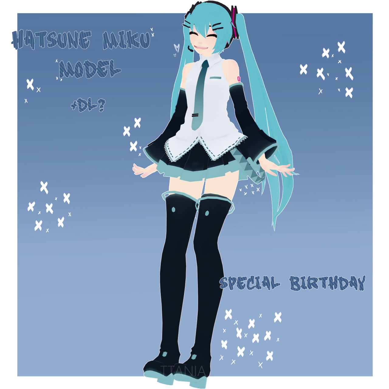 Tda Hatsune Miku model by TTANIA on DeviantArt
