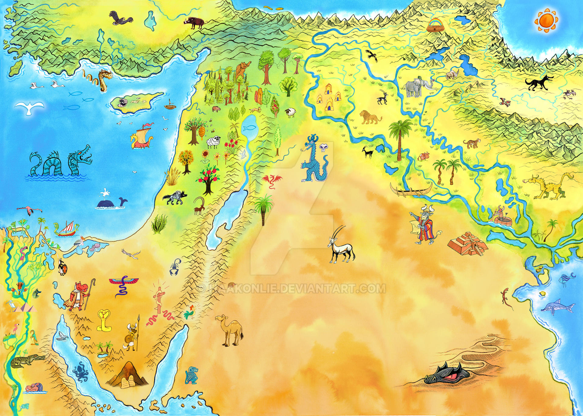 Biblical map by HaakonLie on DeviantArt