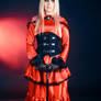 Red gothic dress stock