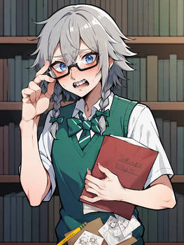 AI Generated Sakuya nerd