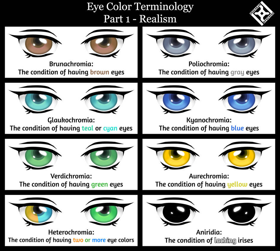 Eye Color Terminology Chart, Part 1 - Realism by Drekaban on DeviantArt
