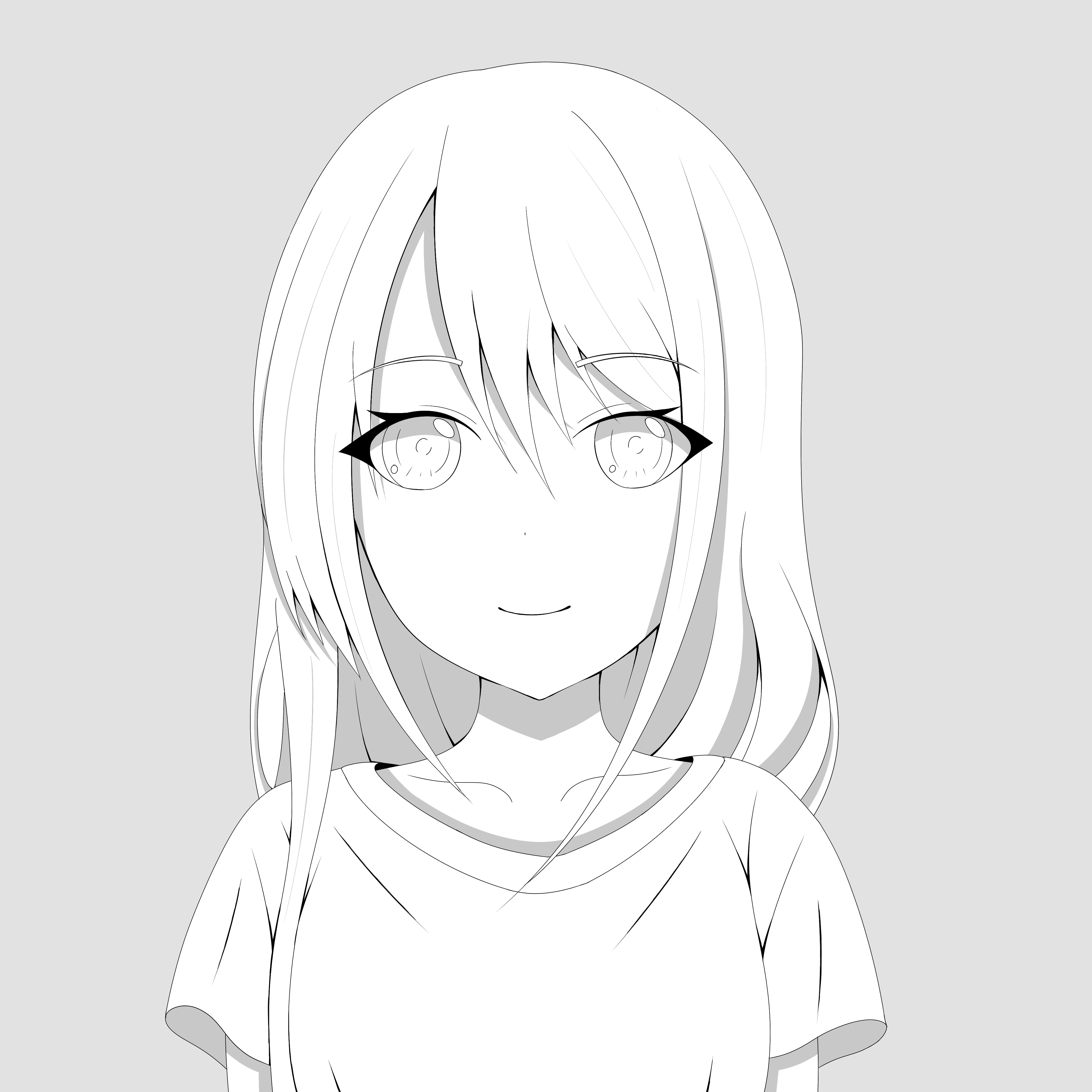 Black/White anime girl by Ghosyboid on DeviantArt