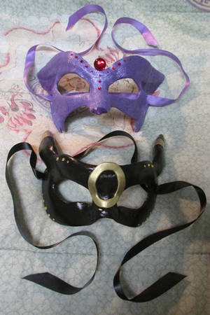 Espeon and Umbreon Masquerade Masks by Draconic-Angel