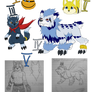 Shigemon Digifamily doodles