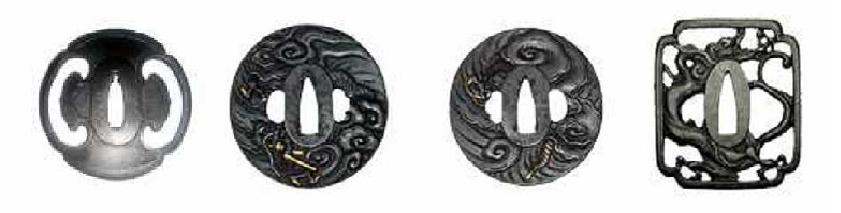 Tsuba shapes for the lizards' backswords