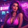 A sexy girl with big boobs and wearing earrings an