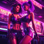 Two girl body pressed and dancing and have big boo