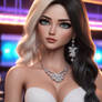 A sexy 3d Roblox girl with big boobs and wearing e
