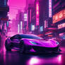 One sports car with the colour slick black driving