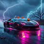 Lamborghini SVJ cuts through storm, black gleam sl