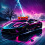 Lamborghini SVJ cuts through storm, black gleam sl