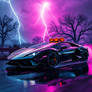Lamborghini SVJ cuts through storm, black gleam sl
