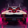 A hyper-realistic, A cursed muscle car wrapped in