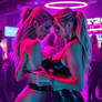 Two girl body pressed and dancing and have big boo