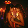 Two girl body pressed and dancing and have big boo