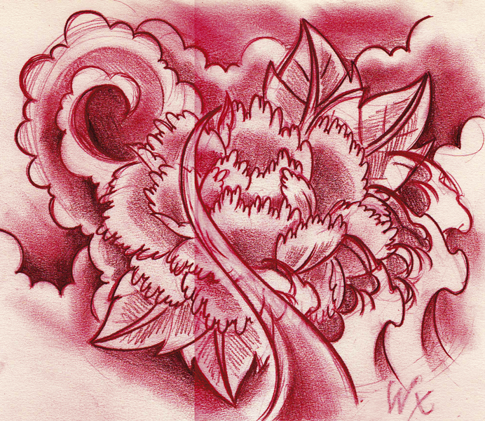 Peony sketch