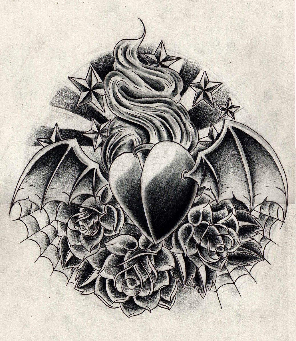 black n grey heart