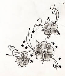 flowers tattoo flash