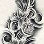 Custom flowers tattoo design