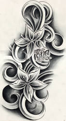 Custom flowers tattoo design