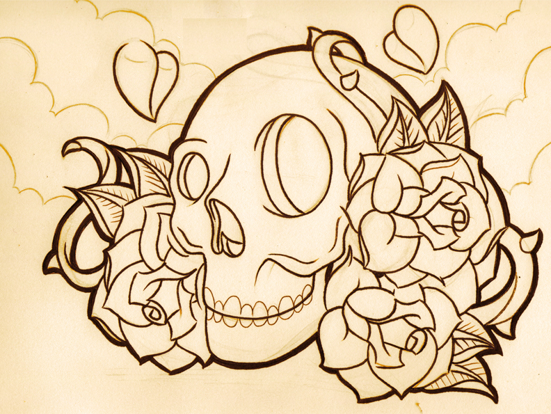 linework skull