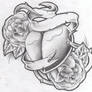 tattoo design new heart nroses