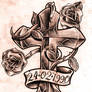 Cross and roses