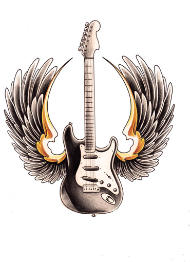 guitar with wings