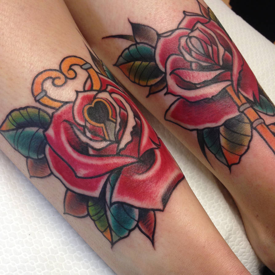 Roses with key and keyhole