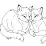 Feline Couple Lineart