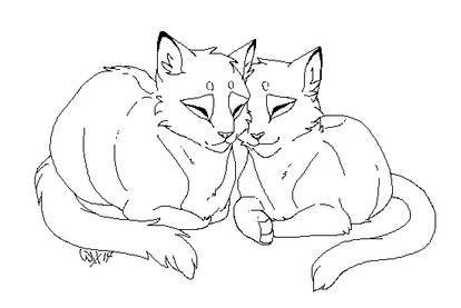 Feline Couple Lineart