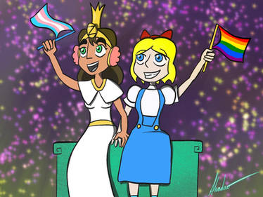 Ozma and Dorothy Celebrating Pride Month