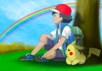 Aim to be a Pokemon Master, Satoshi and Pikachu! by Rex-Shadao