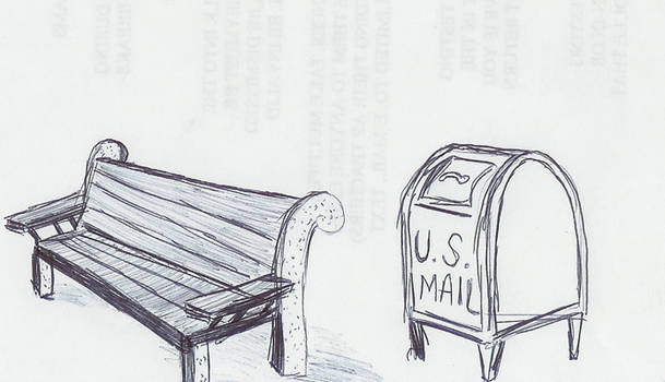 Bench and Mailbox