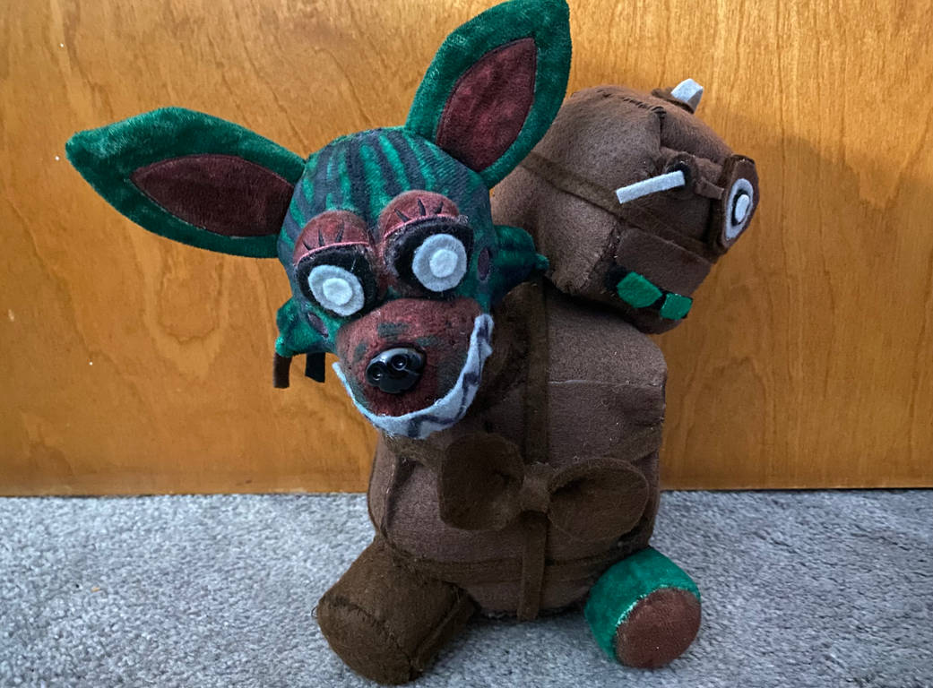 Five Nights At Freddys Phantom Foxy Green Brown Plush Stuffed Toy