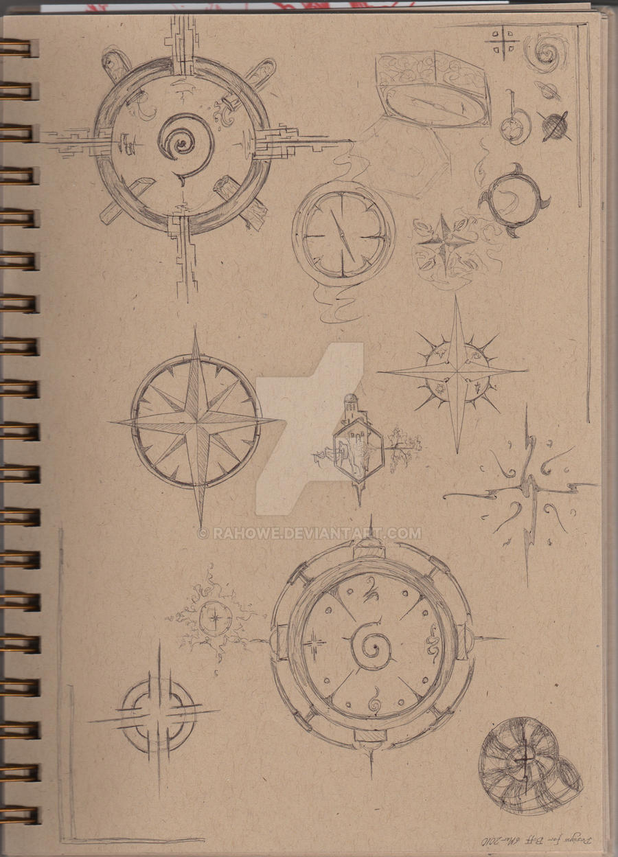 Compass tattoo design sheet