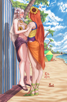 Pool Party Leona and Diana in the Beach