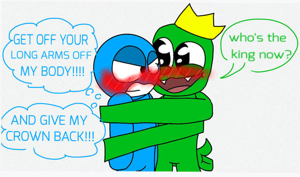 Blue surprise-hugs Green! (no ship lol) : r/RainbowFriends