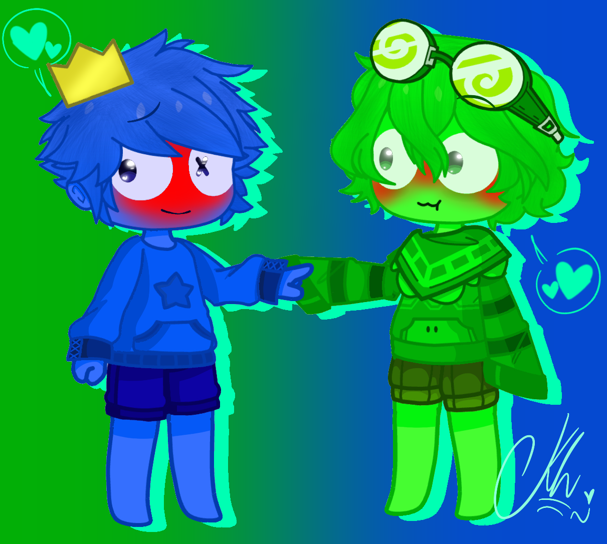 Blue x green gacha by KumaDraws334 on DeviantArt