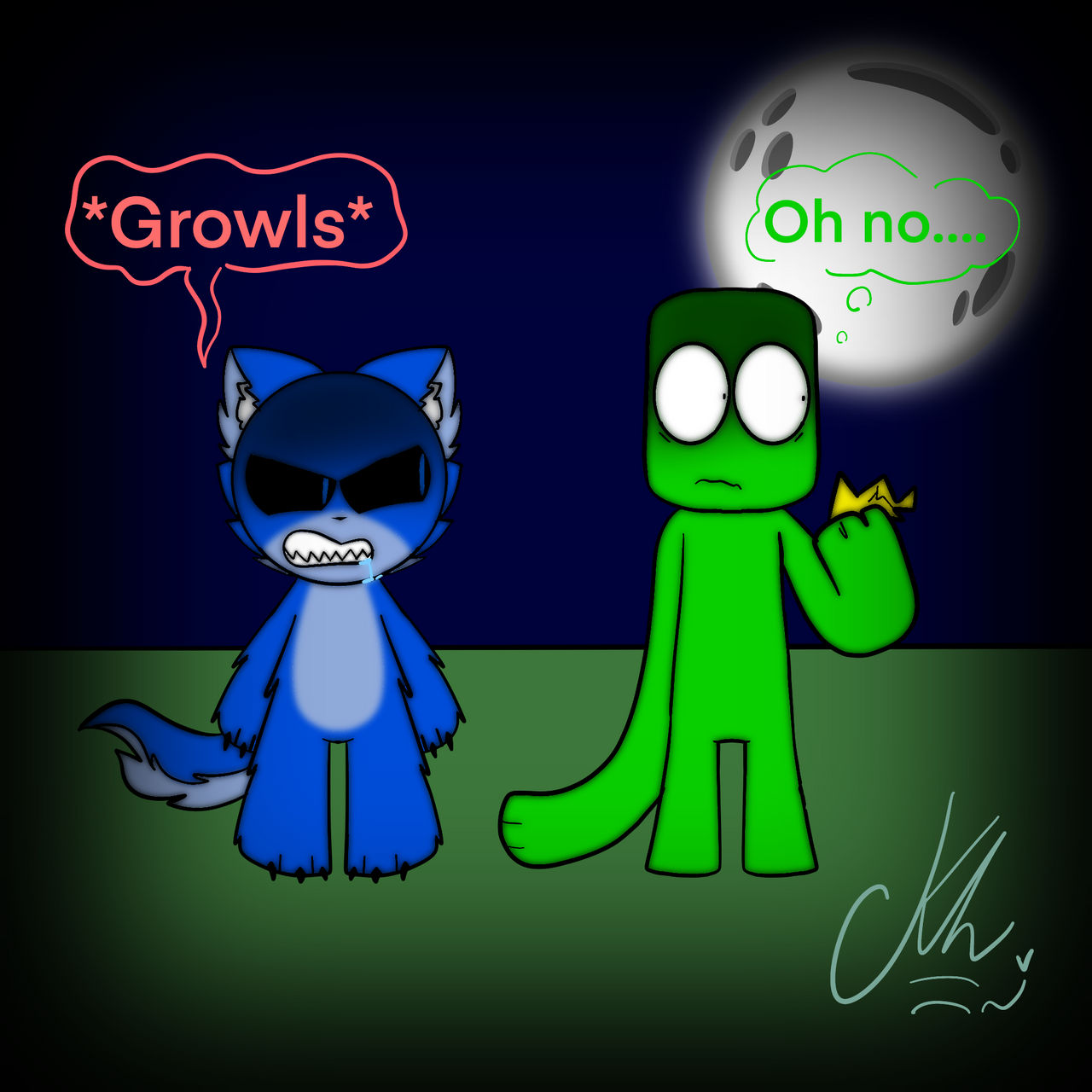 Blue and green kids by KumaDraws334 on DeviantArt