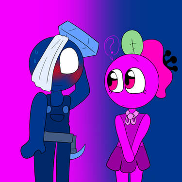 Indigo and Violet (Rainbow Friends Ocs) by TheCassowaryCookie on