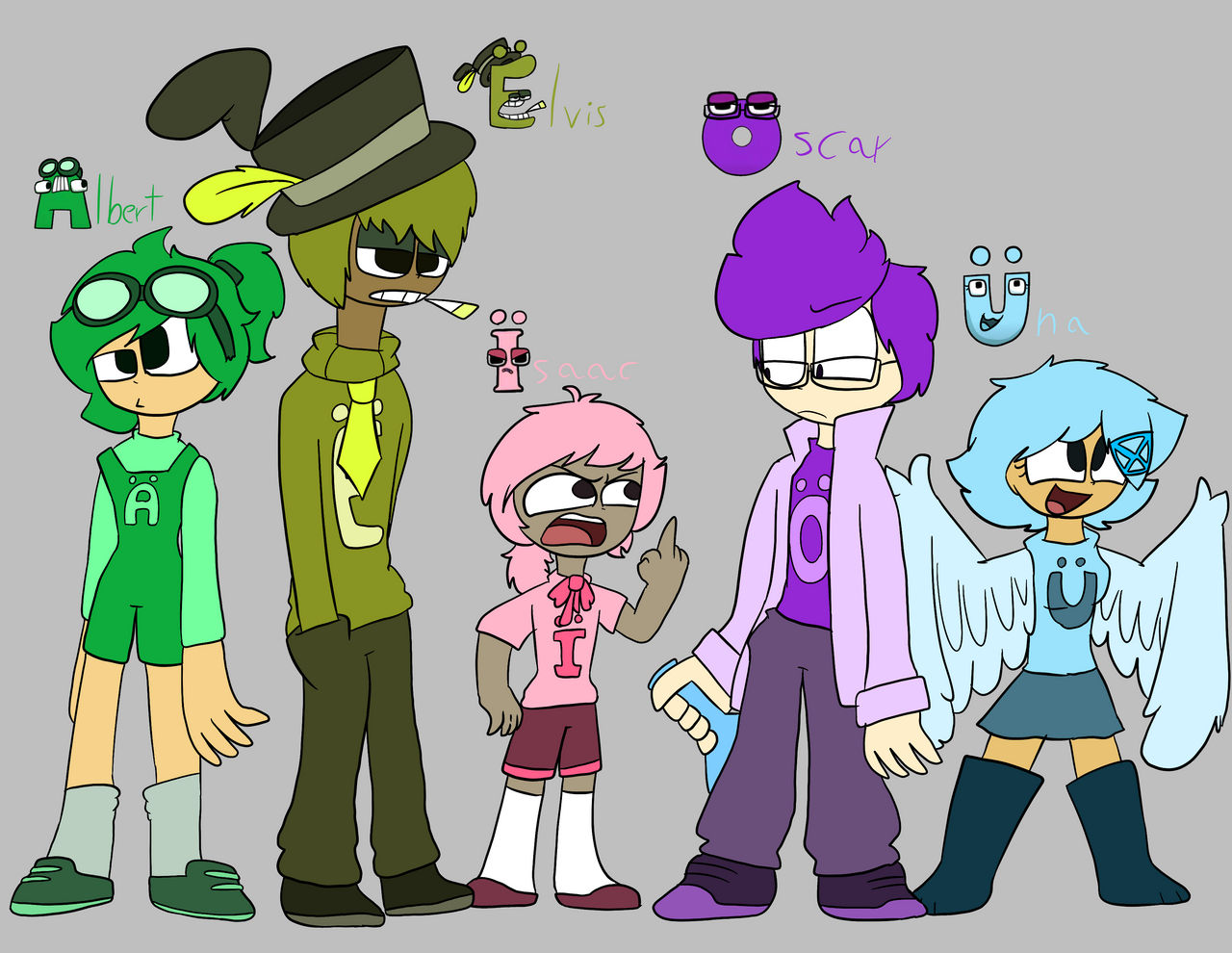 here is some of the fanart i've made for my alphabet lore au (yes they're  all humanoid shut up) : r/alphabetfriends