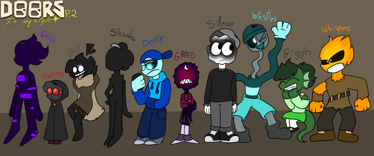 All doors entities in my style p2 (+ OCs) by KumaDraws334 on DeviantArt