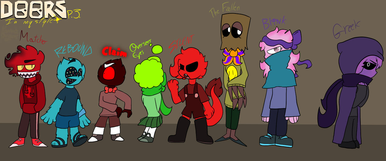 All doors entities in my style by KumaDraws334 on DeviantArt