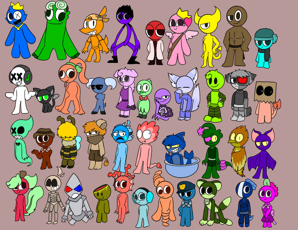 Rainbow Friends Orange, Red and Purple Art  Drawings of friends, Rainbow,  Character drawing