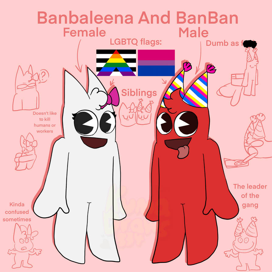 Banban and Banbaleena (My style) by calicodarkia on DeviantArt