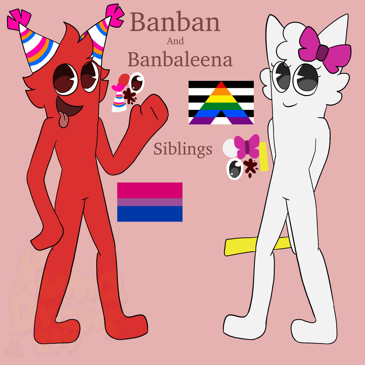 Banban and Banbaleena ref REMAKE by KumaDraws334 on DeviantArt