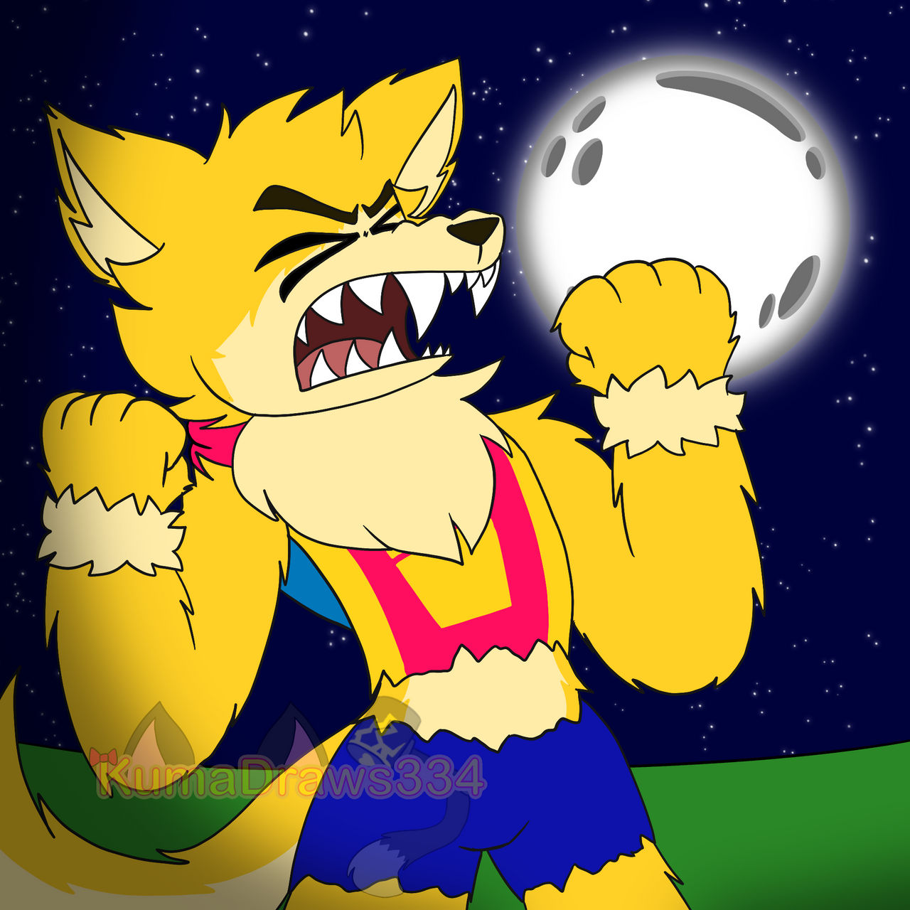 A buff but cowardly werewolf by KumaDraws334 on DeviantArt
