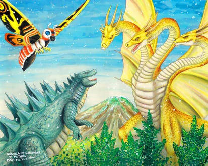 Godzilla vs King Ghedorah vs Mothra